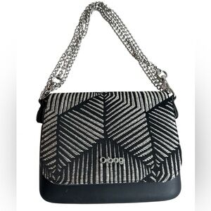 O bag O Pocket Mini Bag In Bkack And White Cgain Strap